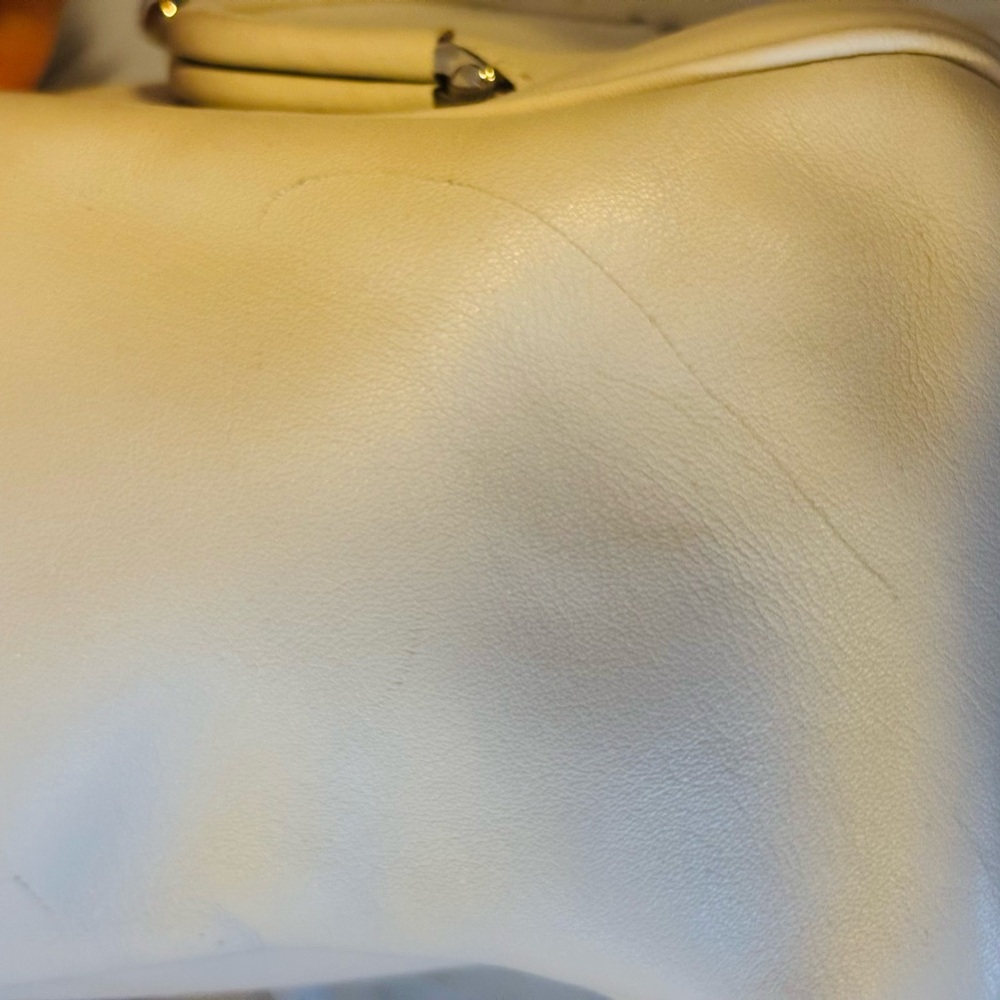 Coach Y2K Archive Double Kiss Lock Off/Winter White Leather Satchel 21167 - Picture 9 of 13